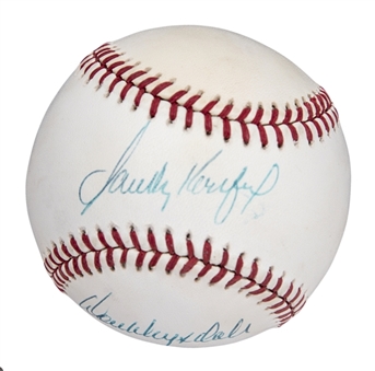 Sandy Koufax and Don Drysdale Dual Signed ONL White Baseball (JSA)